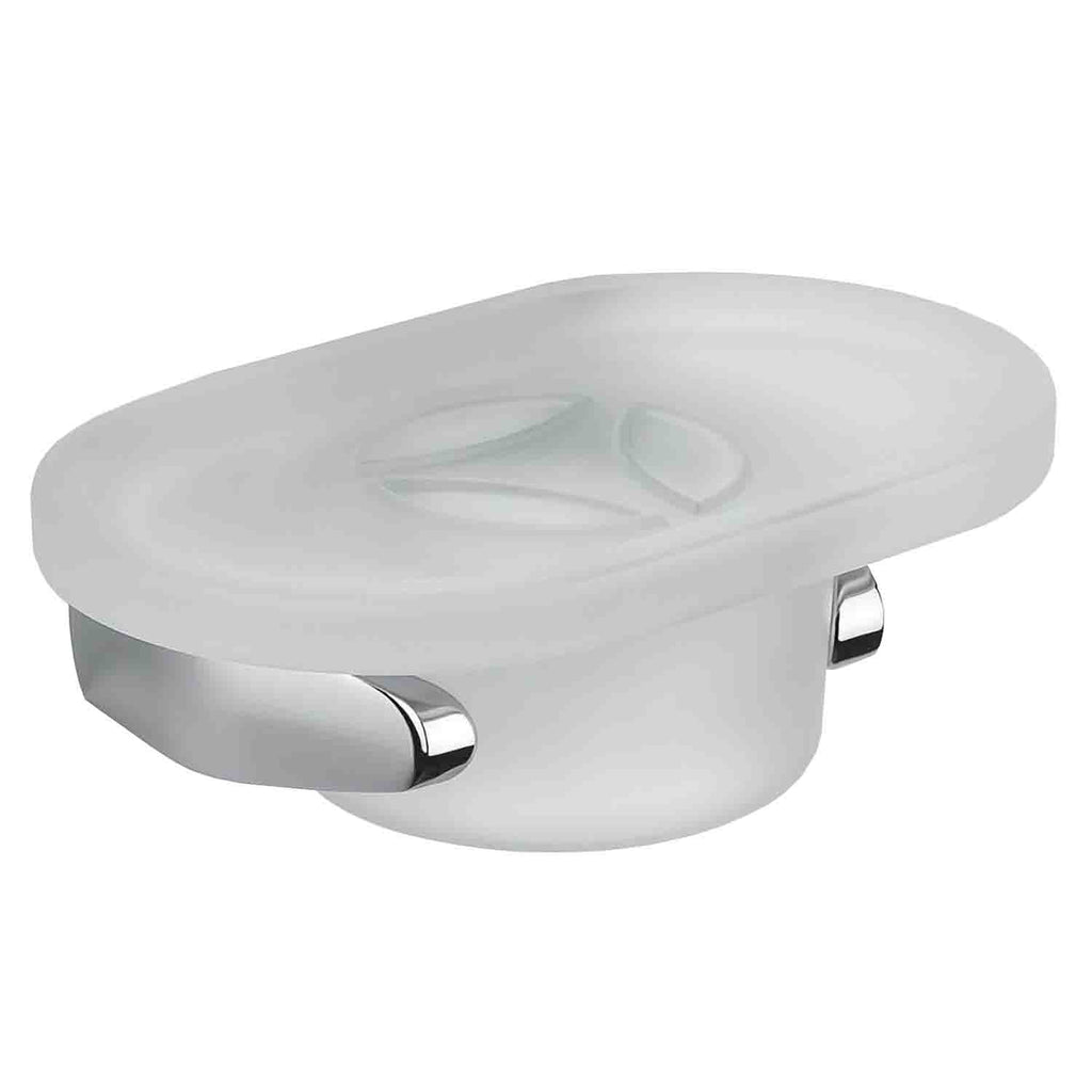 Porta sapone in ottone e vetro acidato collezione Road di Colombo Design