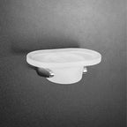 Porta sapone in ottone e vetro acidato collezione Road di Colombo Design