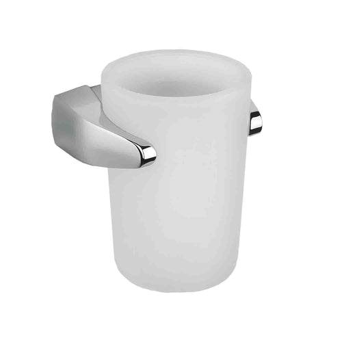 Porta bicchiere in ottone e vetro acidato collezione Road di Colombo Design