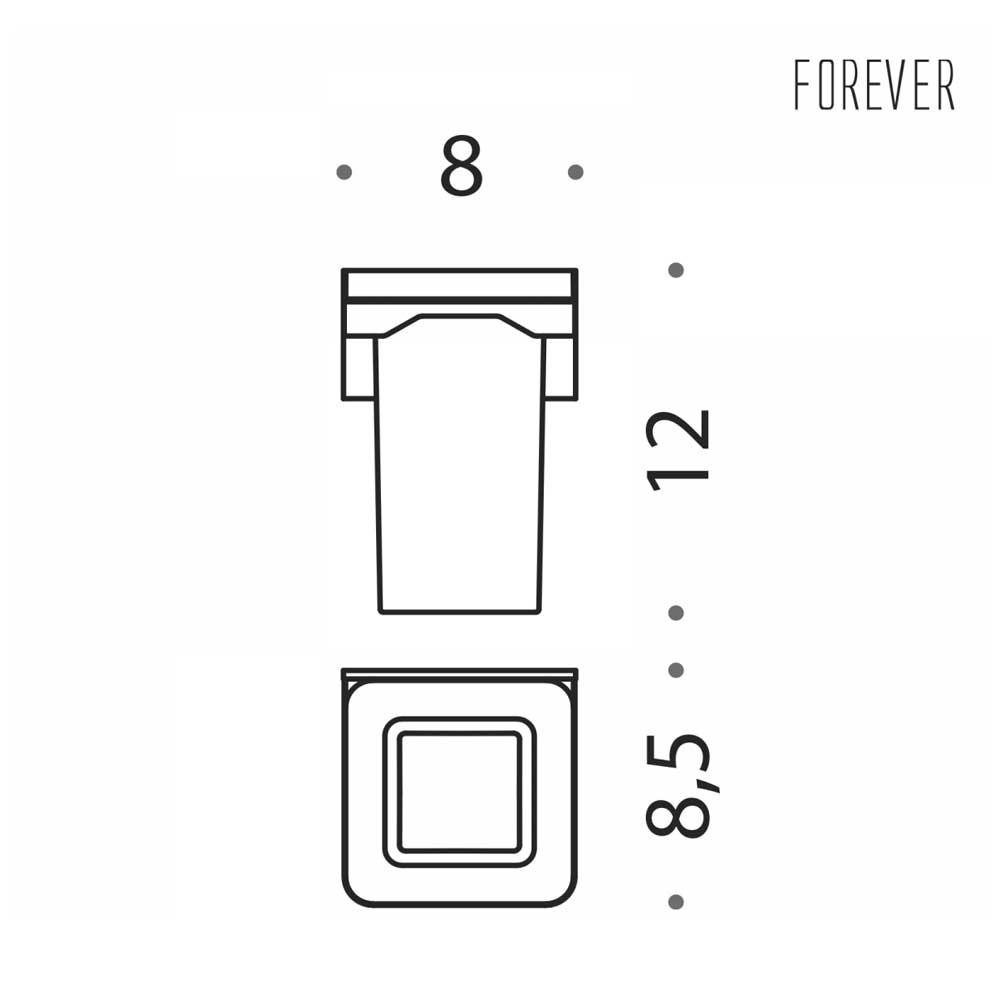 Porta spazzolini da bagno in ottone cromato  Colombo Design collezione Forever con fissaggio ad Incollo 3M