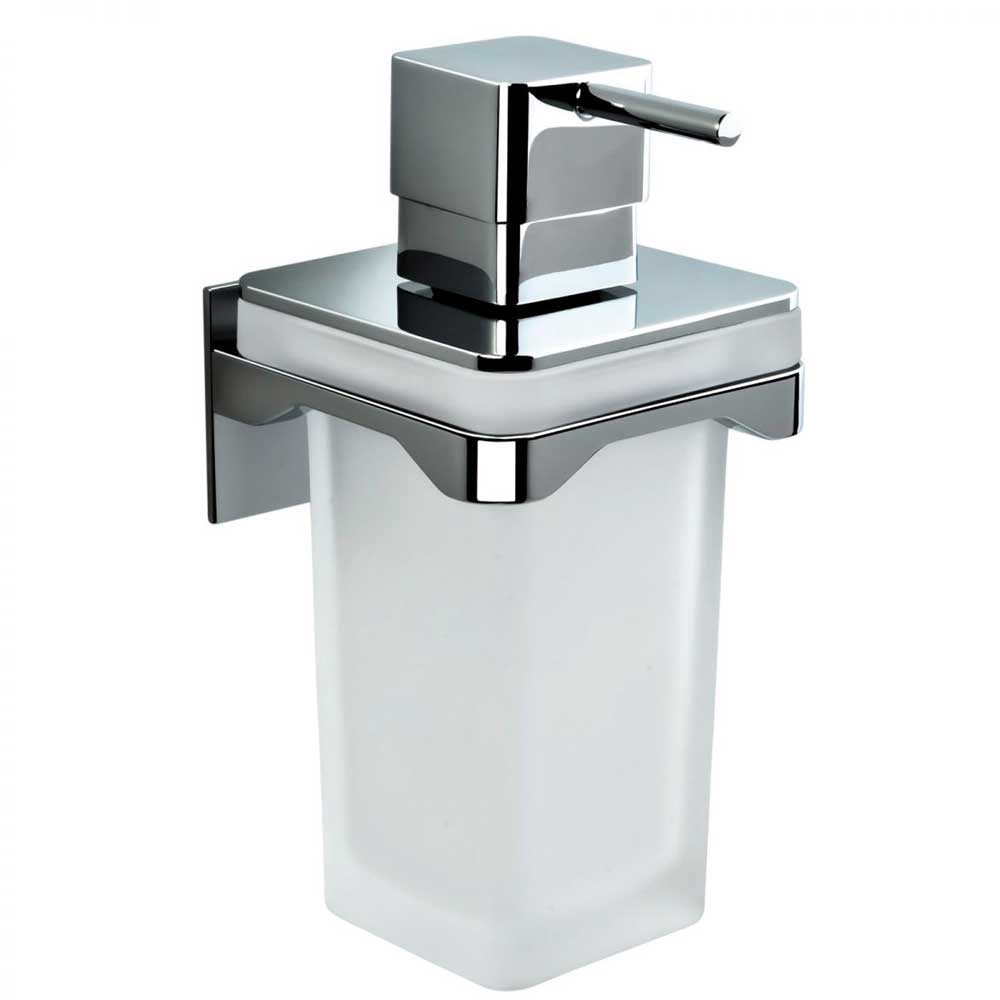 Dispenser Sapone da bagno in ottone cromato  Colombo Design collezione Forever con fissaggio ad Incollo 3M