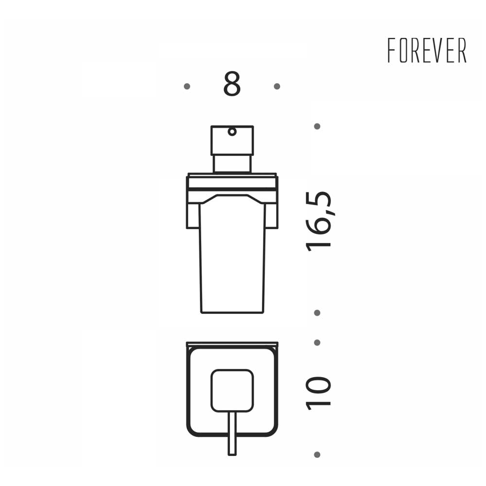 Dispenser Sapone da bagno in ottone cromato  Colombo Design collezione Forever con fissaggio ad Incollo 3M