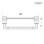 Porta salviette da bagno cm 44 in ottone cromato  Colombo Design collezione Forever con fissaggio ad Incollo 3M