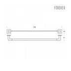 Porta salviette da bagno cm 74 in ottone cromato  Colombo Design collezione Forever con fissaggio ad Incollo 3M