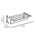 Mensola porta asciugamani L. 50 cm in Acciaio Inox AISI 304 Gedy serie Project - Lucido