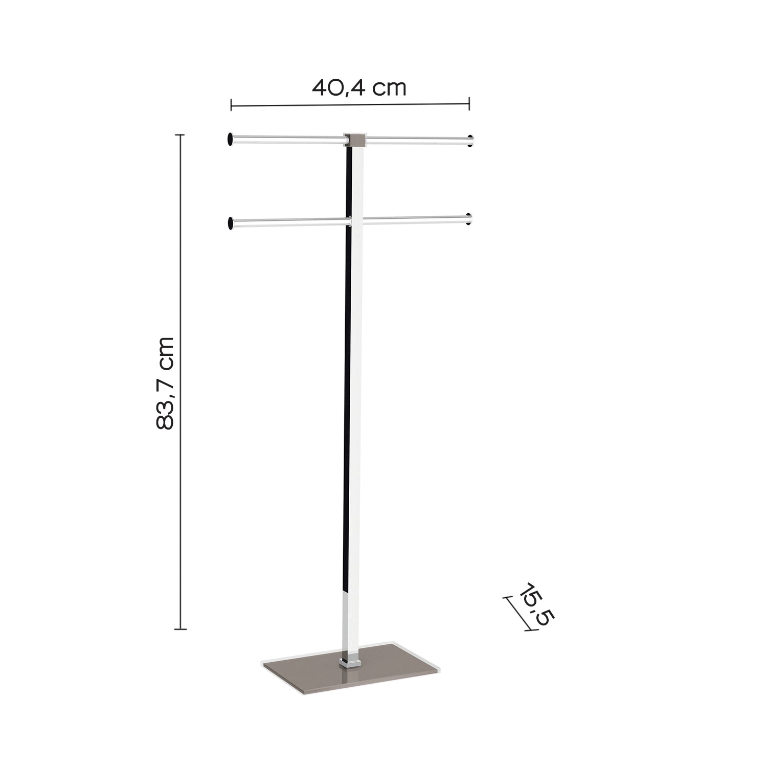 Piantana porta asciugamani in Acciaio Inox Gedy di Rainbow - Trasparente/Tortora