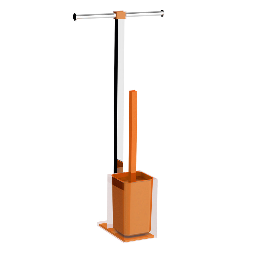 Piantana portarotolo e scopino wc in Acciaio Inox Gedy serie Rainbow - Arancione