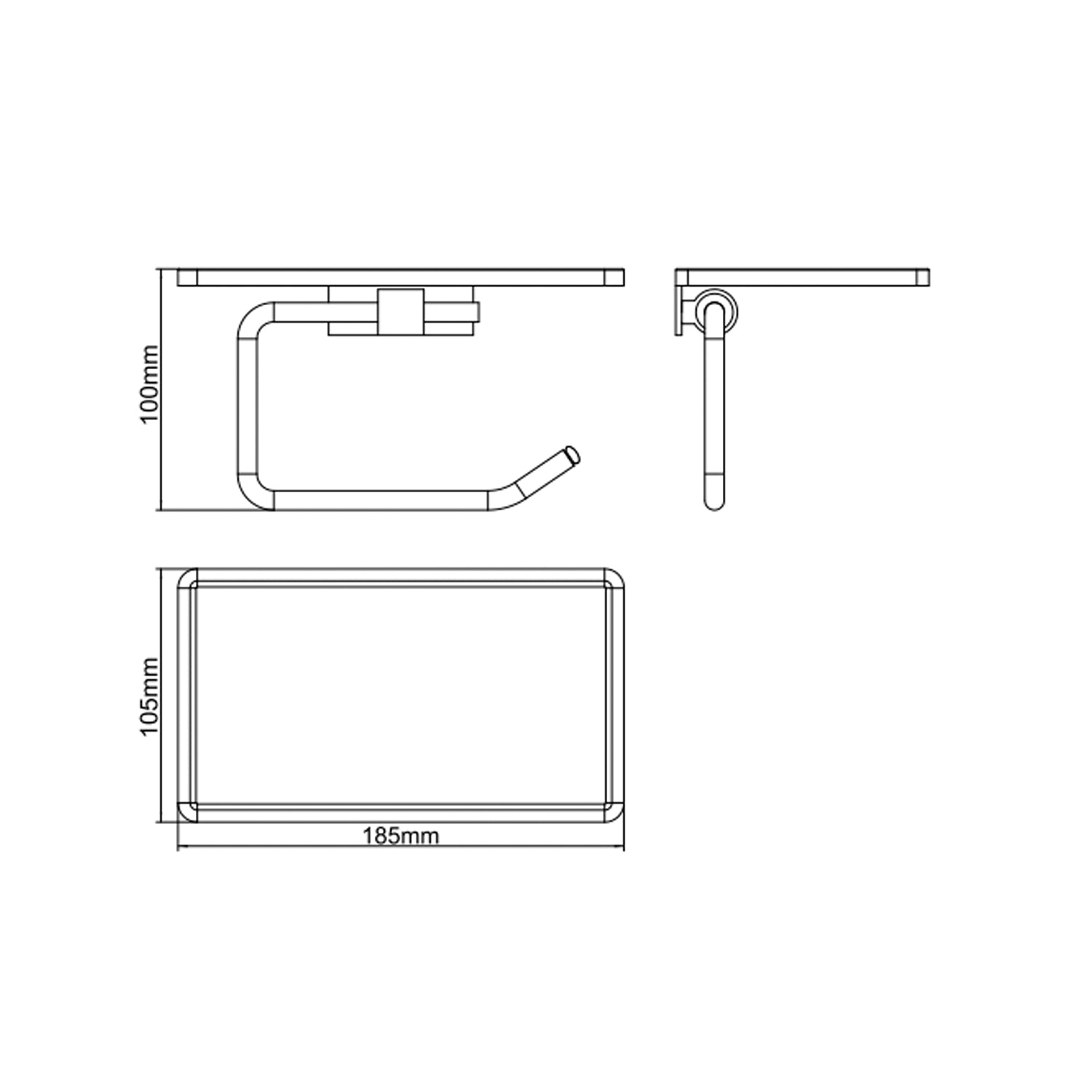 Portarotolo BathCore modello Smart con base appoggio - Cromo