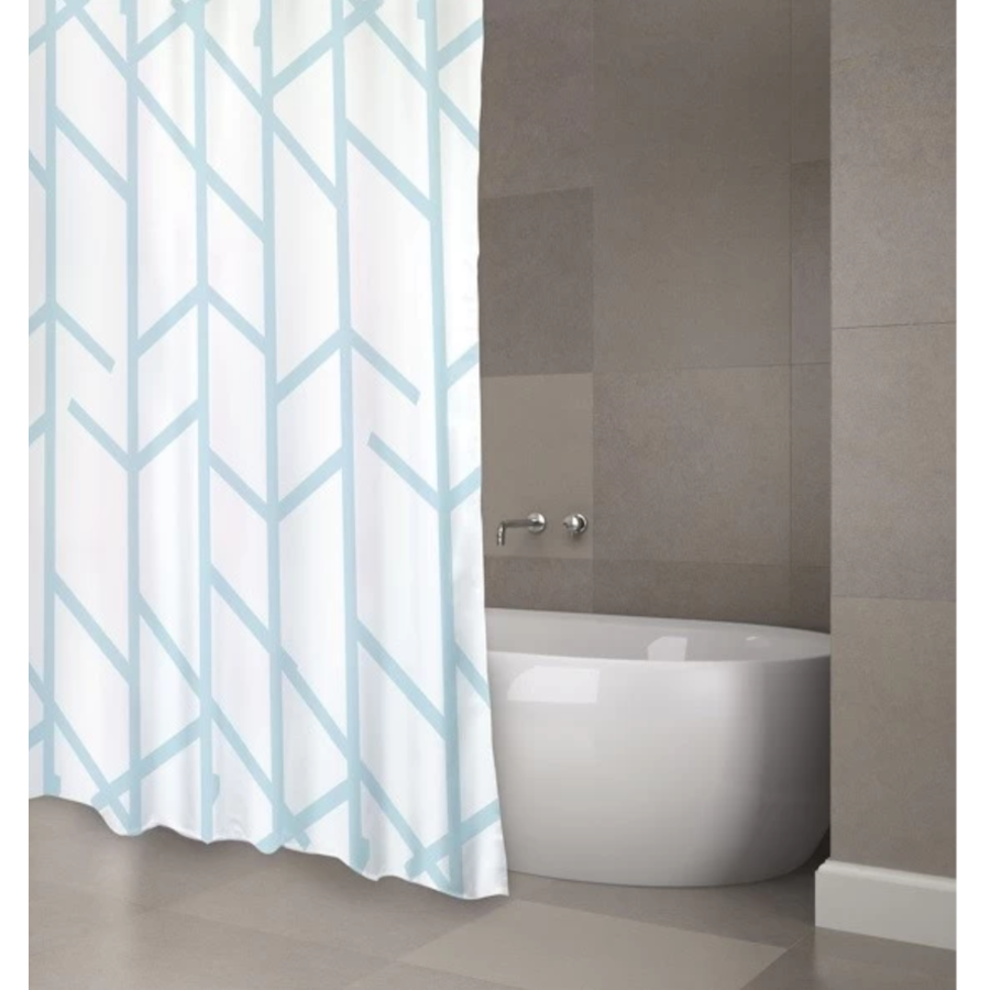 Tenda da doccia anti-muffa in poliestere 100%  blu collezione ARBRE