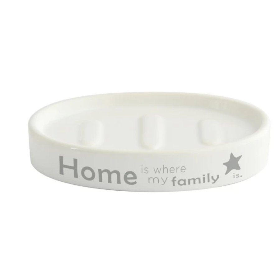 Porta Sapone in ceramica di colore bianco collezione MAISON