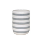 Bicchiere Portaspazzolino in ceramica collezione Delia - Bianco/grigio