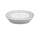 Porta Sapone in ceramica di colore bianco/grigio collezione DELIA