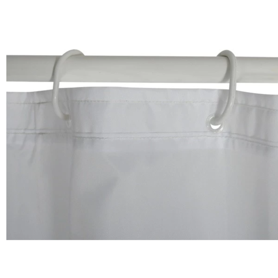 Tenda da doccia anti-muffa in poliestere 100%  bianco/grigio collezione DELIA