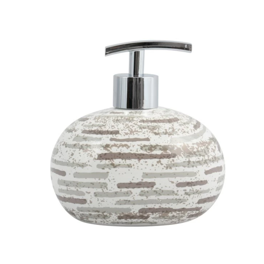 Dispenser Porta Sapone in ceramica mattone beige collezione CARAMIDA