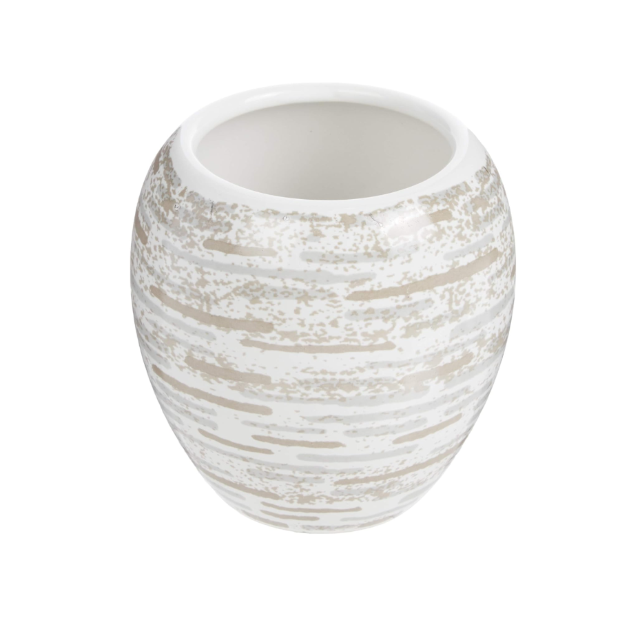 Bicchiere Portaspazzolino in ceramica mattone beige collezione CARAMIDA