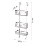 Portaoggetti doccia appendibile a 3 ripiani in Ottone modello Apollo di Gedy - Cromato