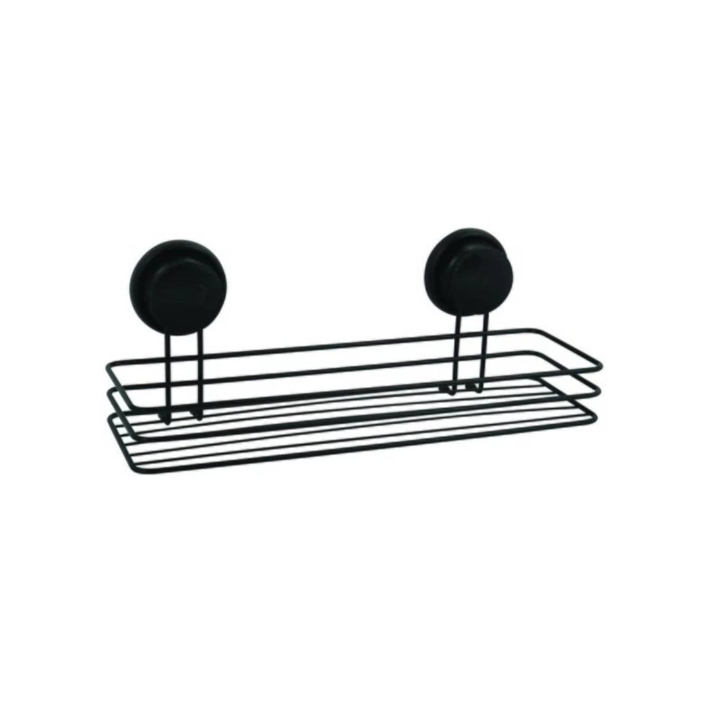 Mensola doccia con ventosa in acciaio colore nero