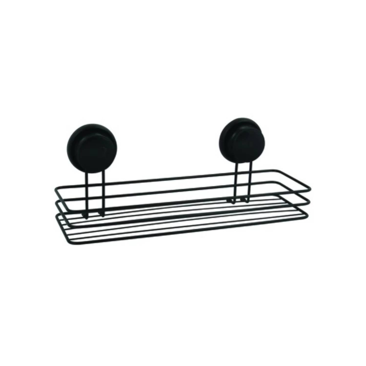 Mensola doccia con ventosa in acciaio colore nero