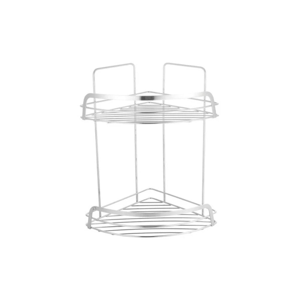 Mensola doccia con ventosa ripiano cestello in alluminio colore grigio