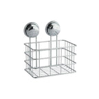 Mensola doccia cestino con ventosa in acciaio colore cromato