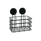 Mensola doccia cestino con ventosa in acciaio colore nero