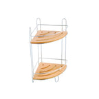 Mensola doccia angolare 2 livelli con ventose in bambÃ¹ cromato