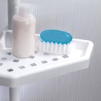 Mensola doccia angolare 4 ripiani in plastica di colore bianco