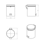 Cestino bagno da terra in acciaio inox  lucido della collezione 'Architect' by Cosmic cm 26