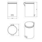 Cestino bagno da terra in acciaio inox  lucido della collezione 'Architect' by Cosmic cm 32