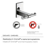 Gedy Appendiabiti doppio Maine in acciaio inox e cromall fissaggio a muro a incollo