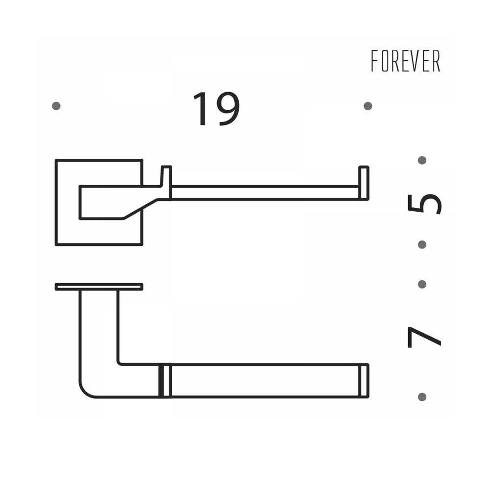 Portacarta Igienica  in ottone cromato  Colombo Design collezione Forever con fissaggio ad Incollo 3M