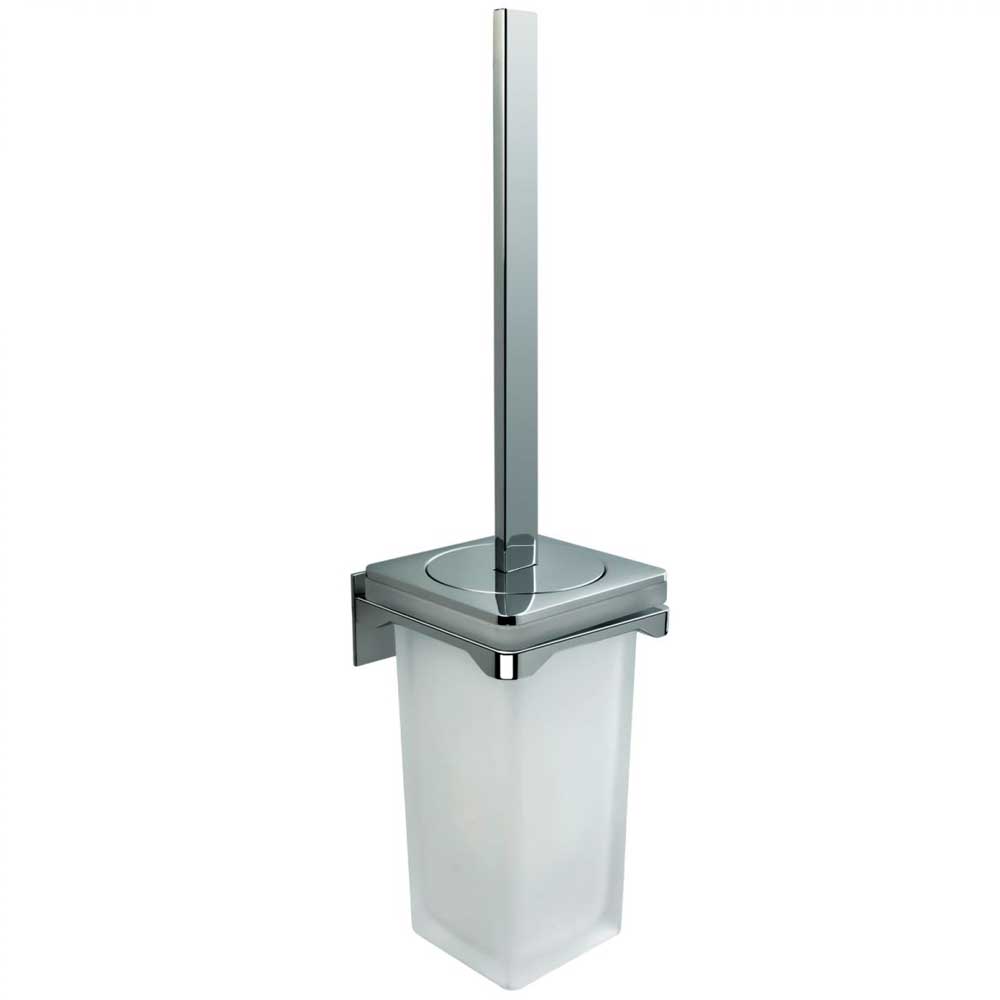 Porta scopino WC in ottone cromato  Colombo Design collezione Forever con fissaggio ad Incollo 3M