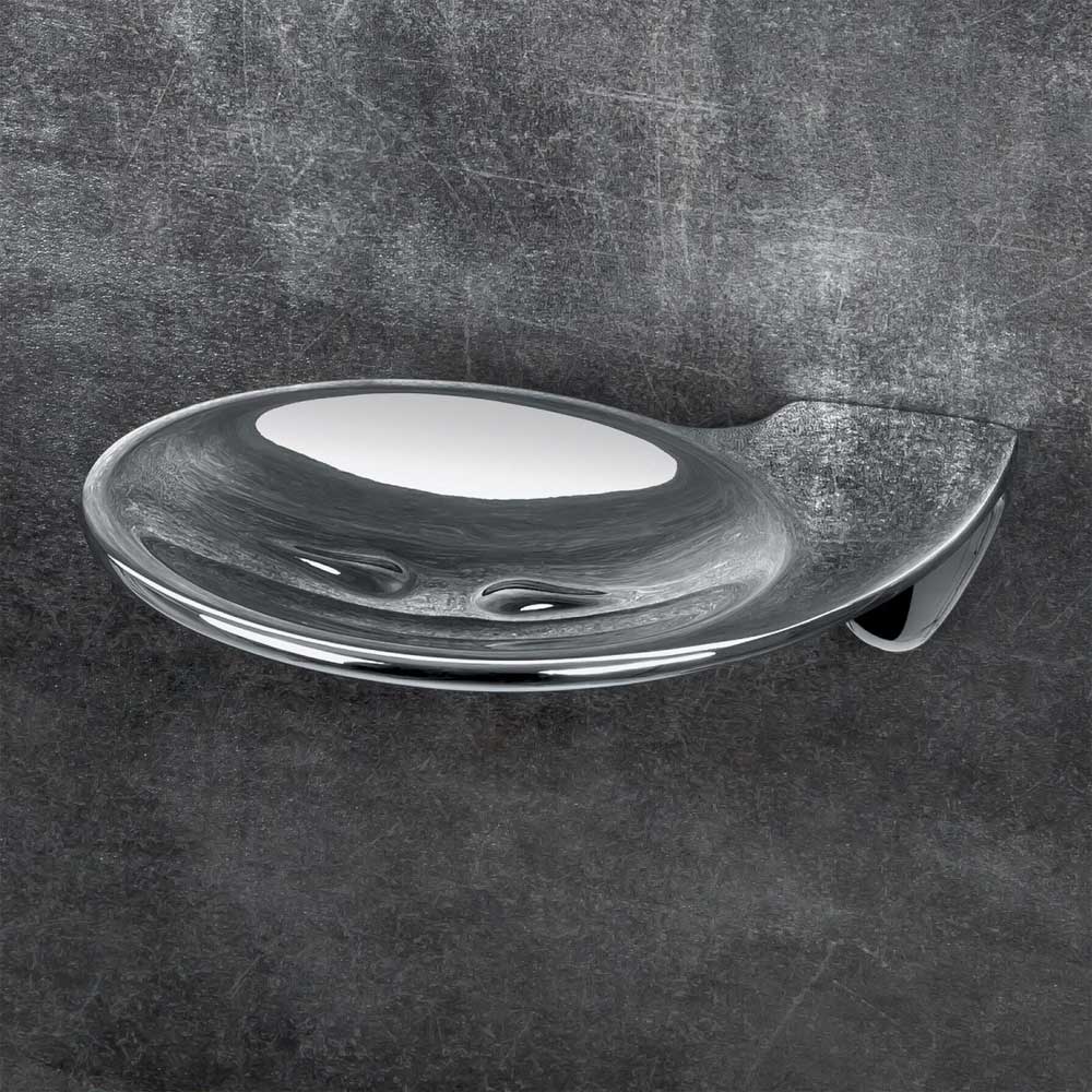 Porta sapone da bagno in ottone cromato  Colombo Design collezione KHALA fissaggio a vite e tassello