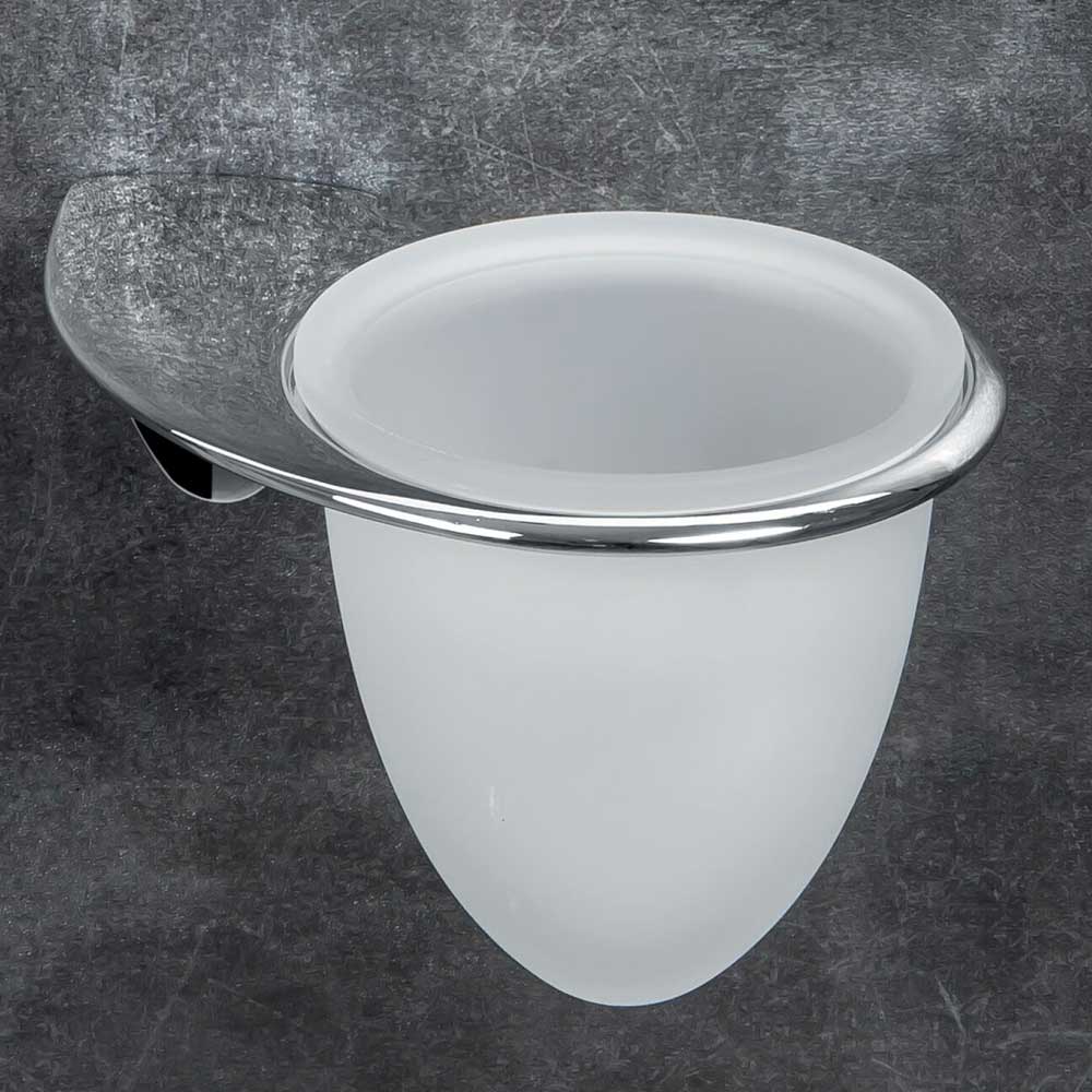Porta spazzolini da bagno in ottone cromato  Colombo Design collezione KHALA fissaggio a vite e tassello