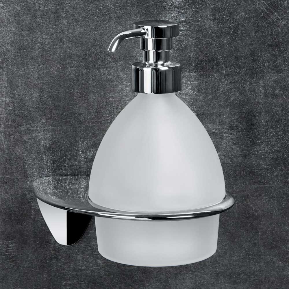 Dispenser Sapone da bagno in ottone cromato  Colombo Design collezione KHALA fissaggio a vite e tassello