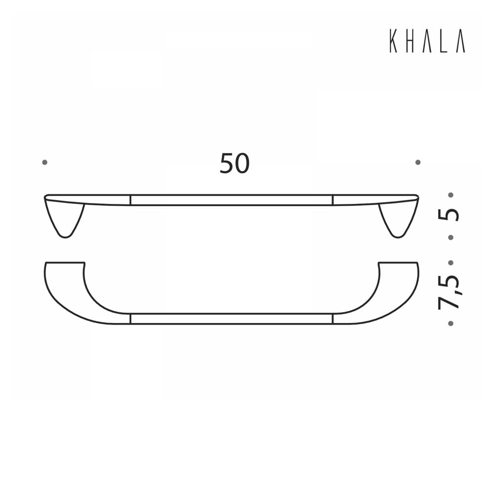 Porta asciugamani da bagno cm 50 in ottone cromato  Colombo Design collezione KHALA fissaggio a vite e tassello