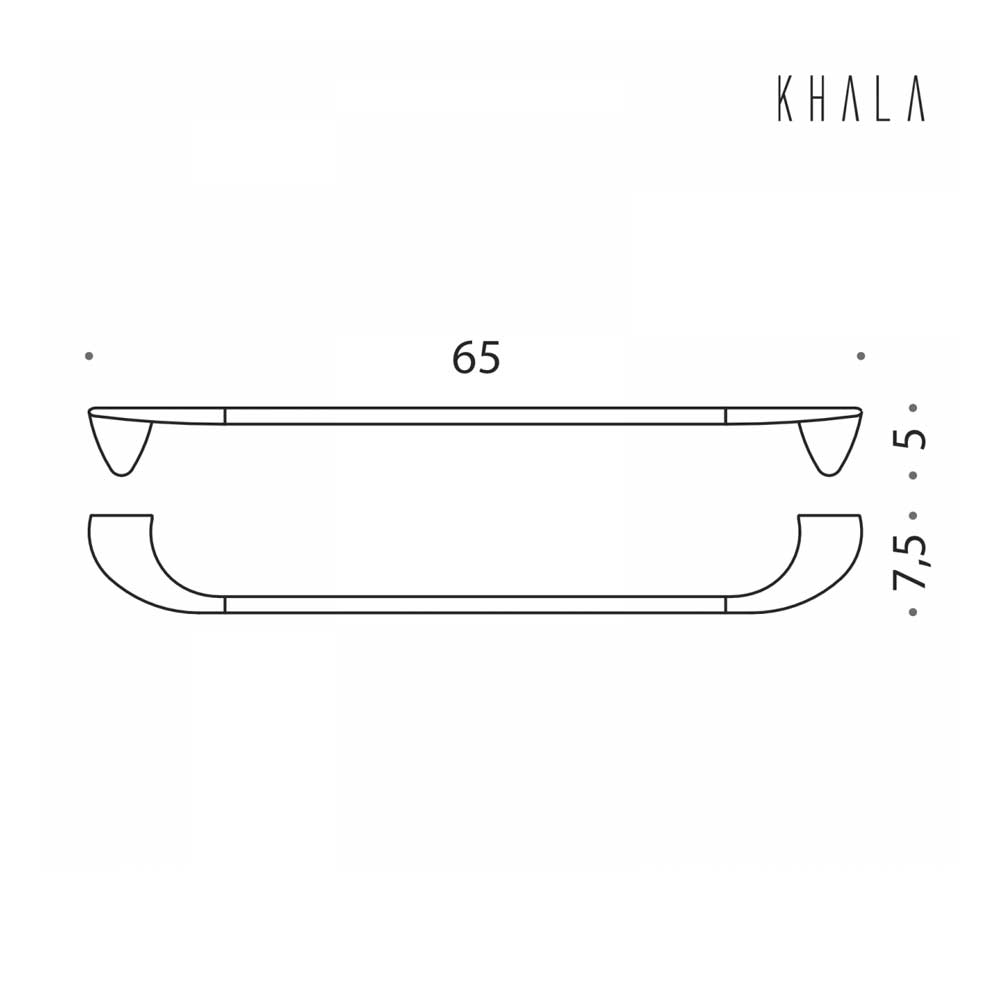 Porta asciugamani da bagno cm 65 in ottone cromato  Colombo Design collezione KHALA fissaggio a vite e tassello