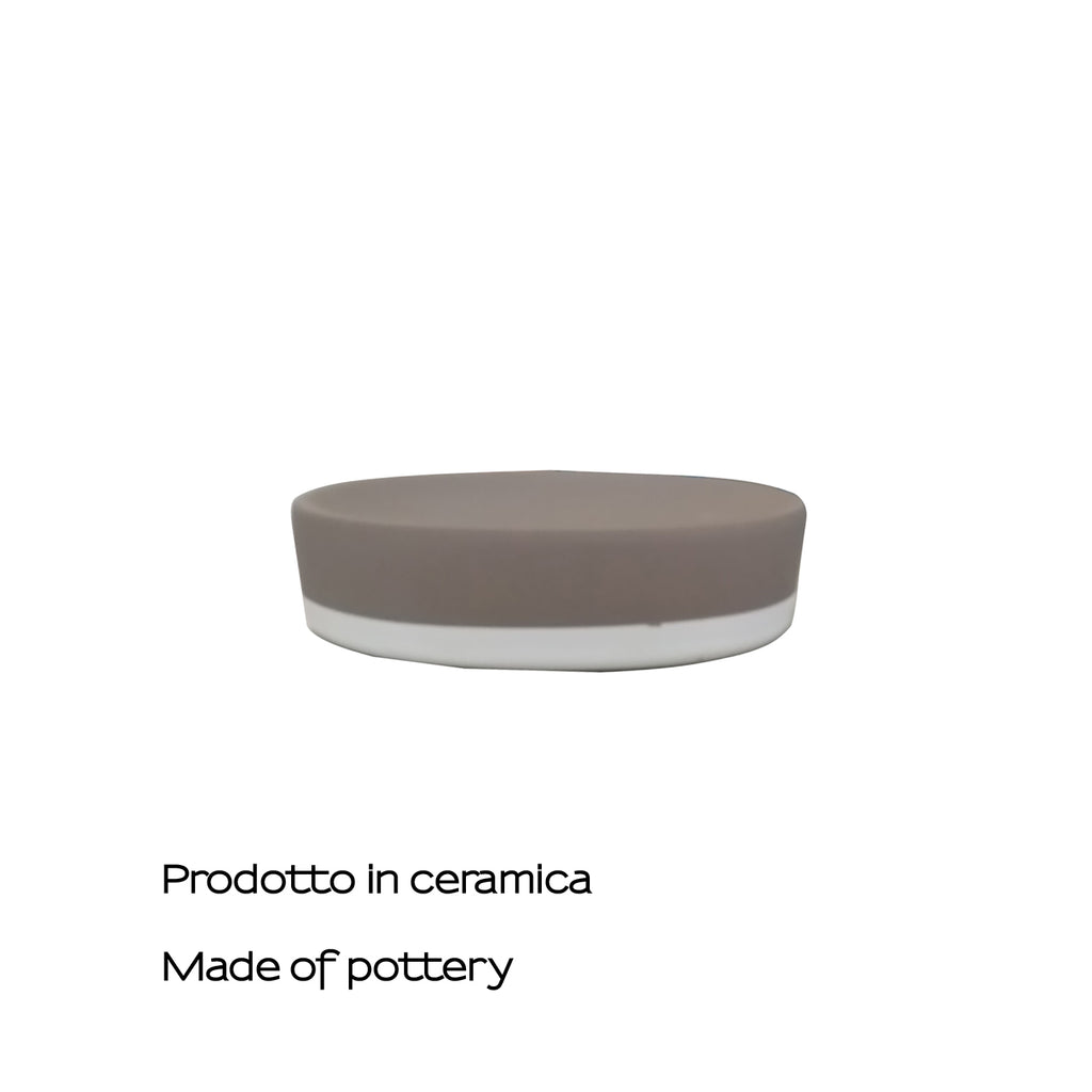 Portasapone in ceramica Gedy serie New Mizar - Tortora