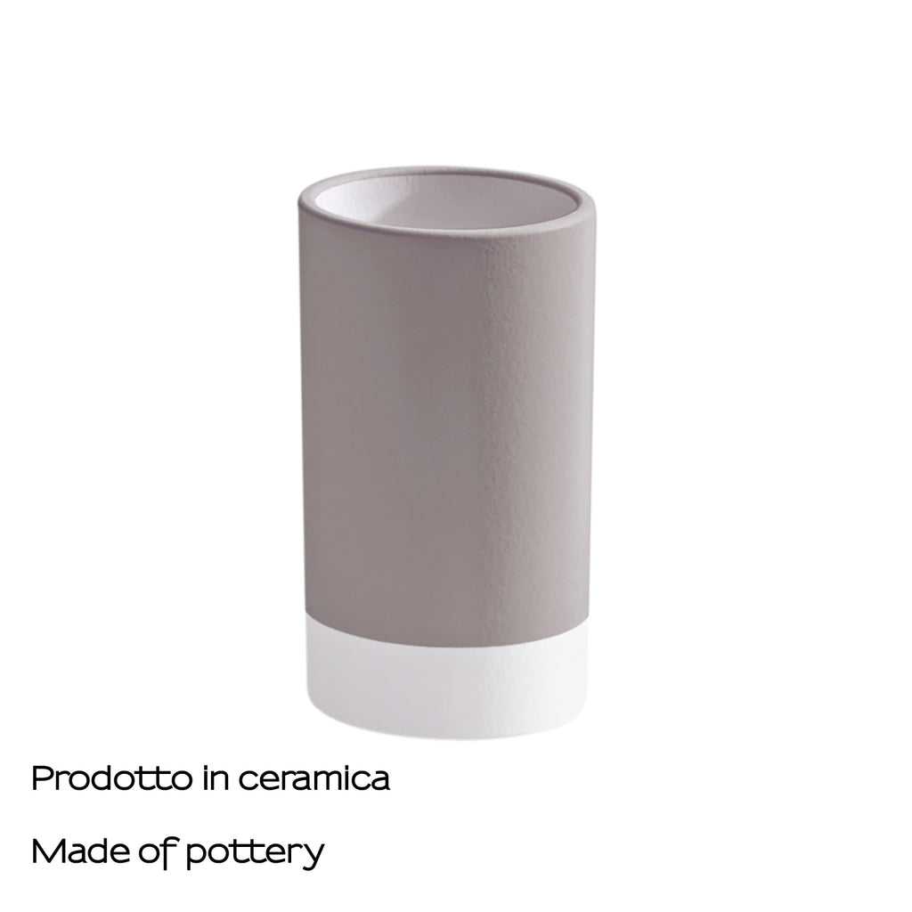 Portaspazzolini in ceramica Gedy serie New Mizar - Tortora