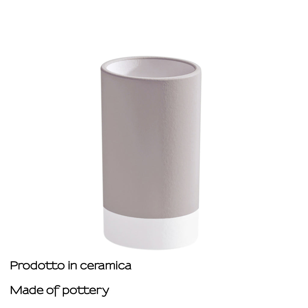 Portaspazzolini in ceramica Gedy serie New Mizar - Tortora Chiaro