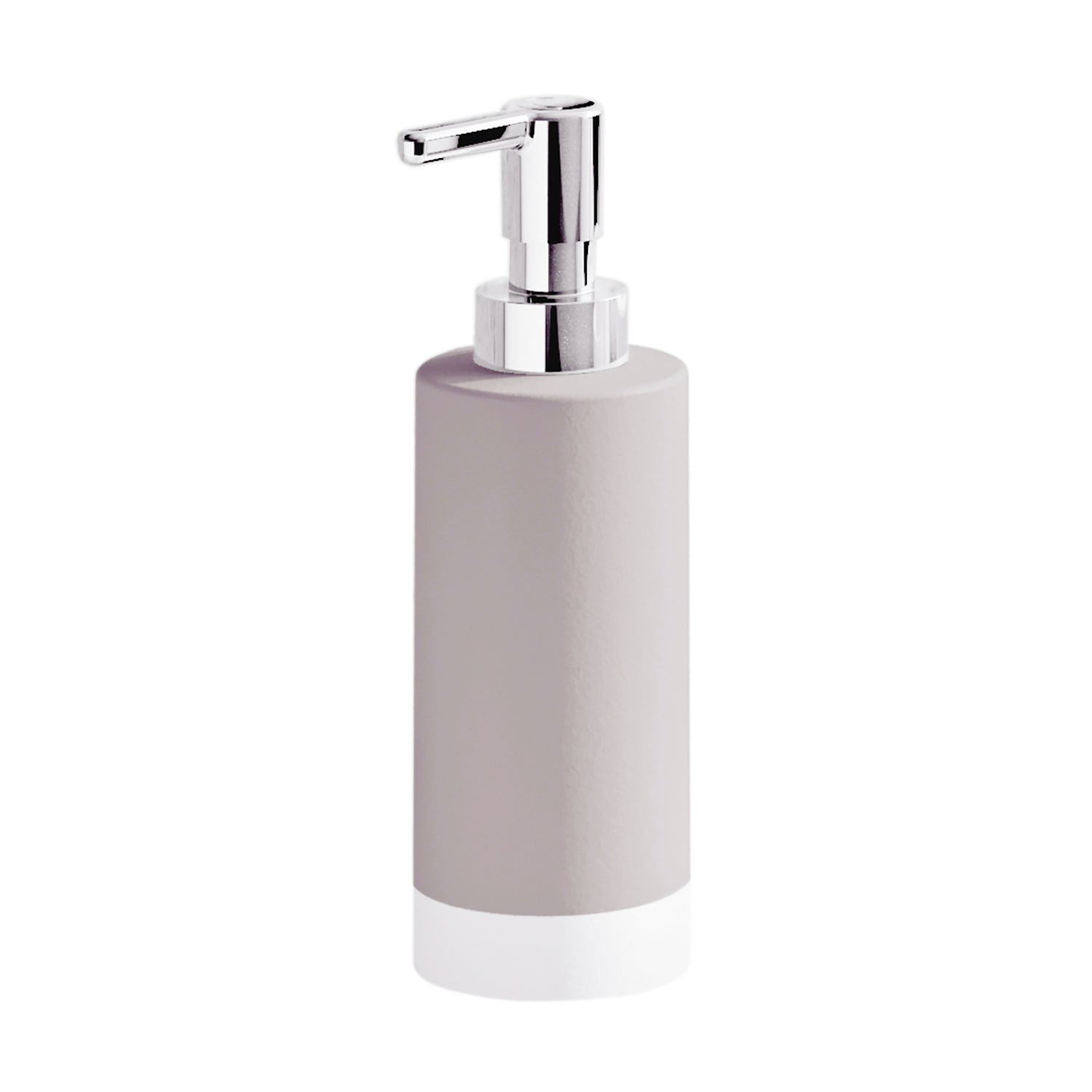 Dispenser sapone in ceramica con erogatore cromato Gedy serie New Mizar - Tortora Chiaro