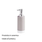 Dispenser sapone in ceramica con erogatore cromato Gedy serie New Mizar - Tortora Chiaro