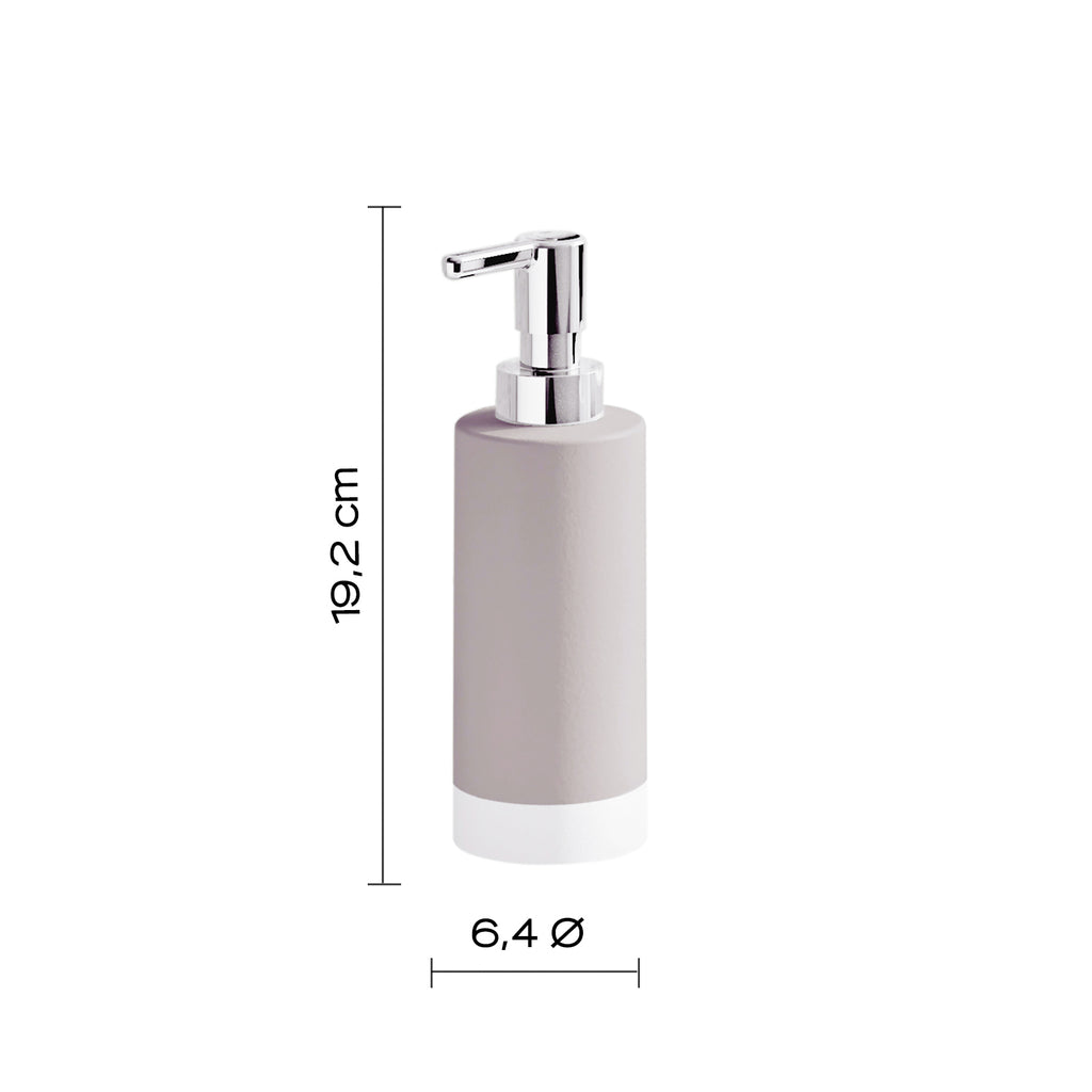 Dispenser sapone in ceramica con erogatore cromato Gedy serie New Mizar - Tortora Chiaro