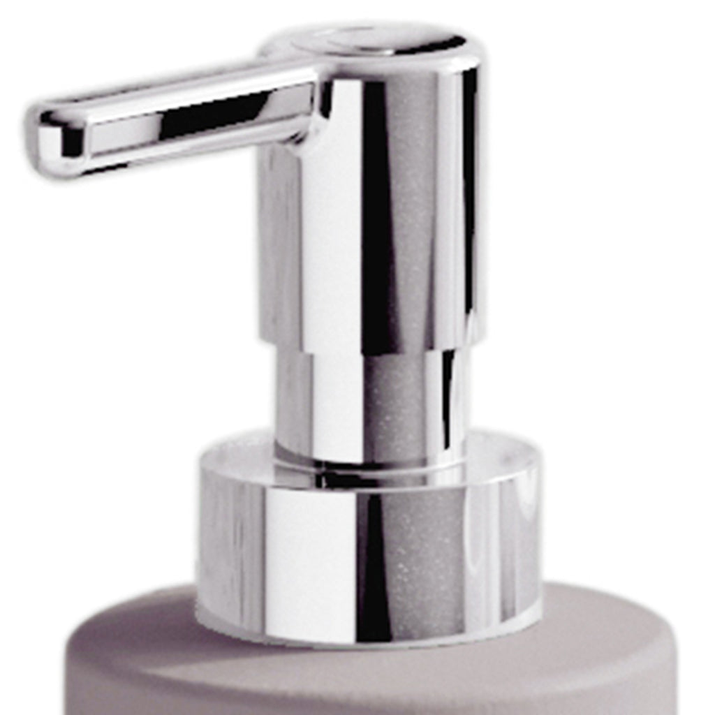 Dispenser sapone in ceramica con erogatore cromato Gedy serie New Mizar - Tortora