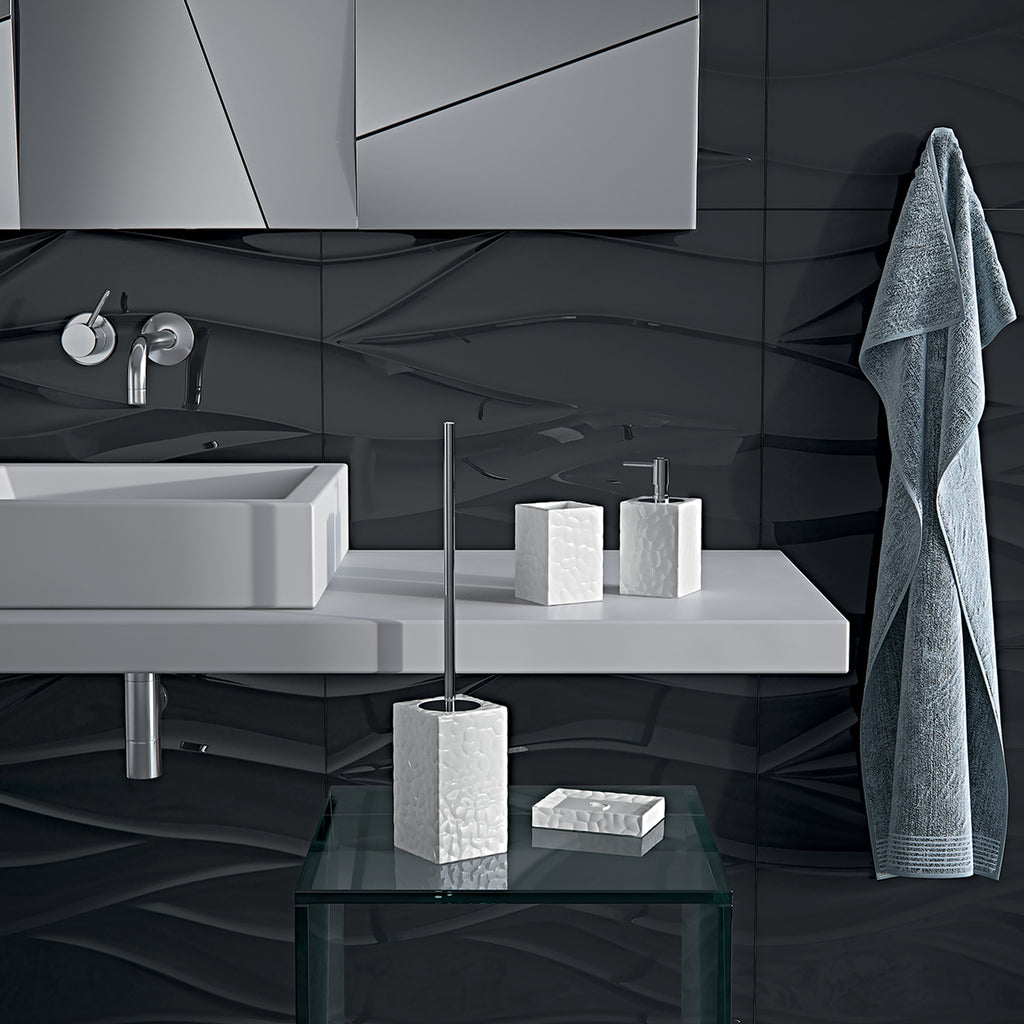 Portaspazzolini in ceramica Gedy modello New Martina - Bianco
