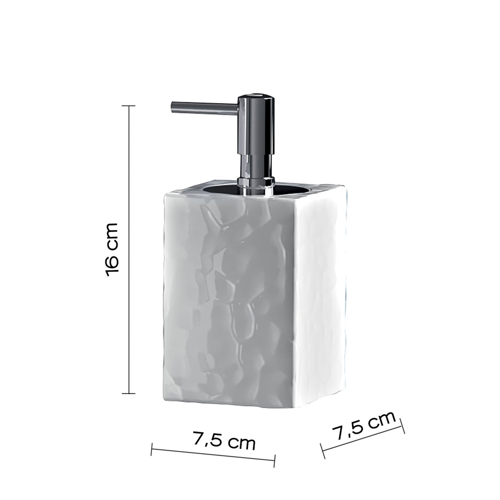 Dosasapone in ceramica con erogatore cromato Gedy modello New Martina - Bianco