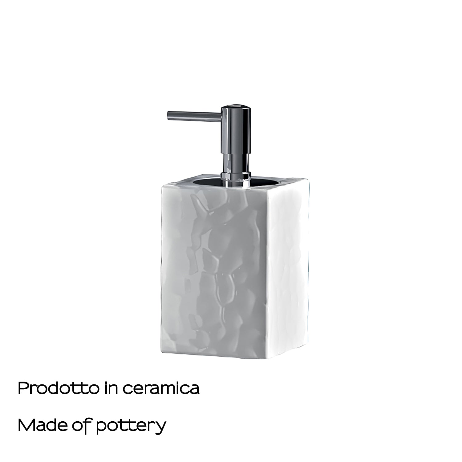 Dosasapone in ceramica con erogatore cromato Gedy modello New Martina - Bianco