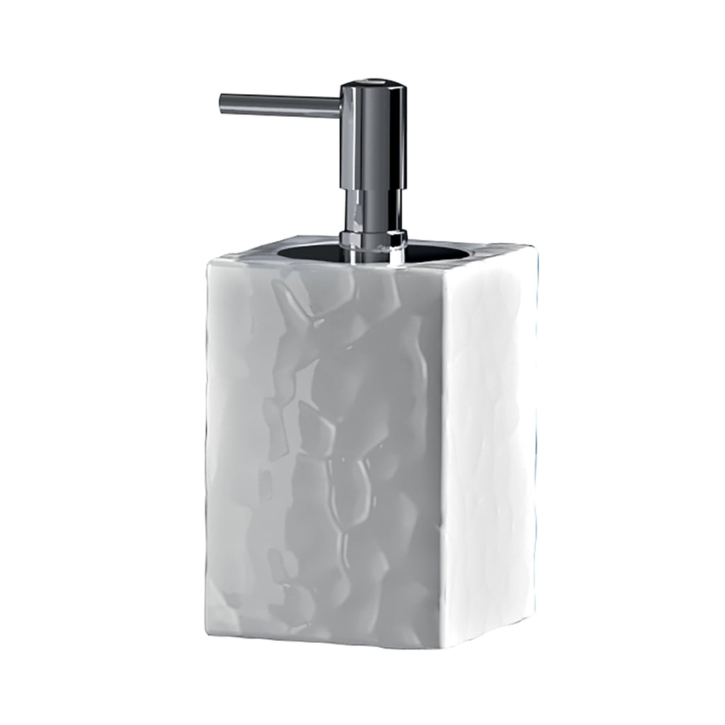 Dosasapone in ceramica con erogatore cromato Gedy modello New Martina - Bianco