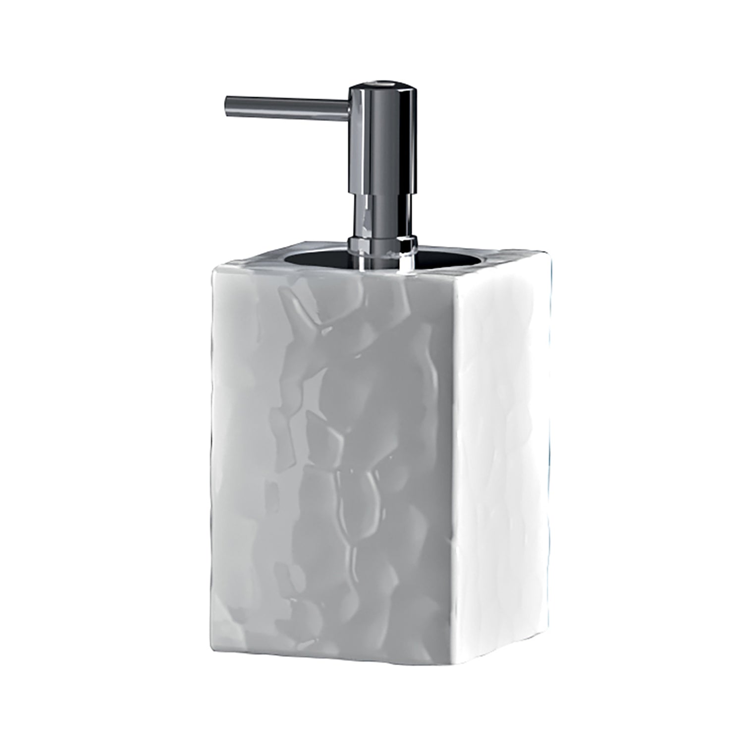 Dosasapone in ceramica con erogatore cromato Gedy modello New Martina - Bianco