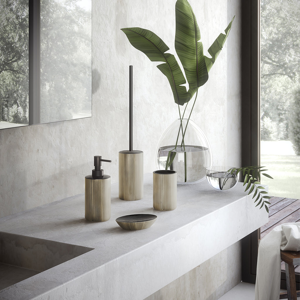 Portasapazzolini in ceramica Gedy serie Naomi - Nero